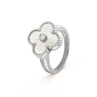 [Aethel]CLOVER SILVER MOP DIAMOND RING