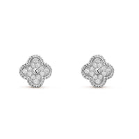 [Aethel]CLOVER MINI DIAMOND STUD EARRINGS