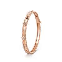 [Aethel]CLOVER BRACELET 4MM DIAMONDS