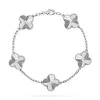 [Aethel]CLOVER SILVER 5 MOTIFS BRACELET