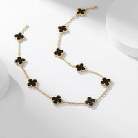 [Aethel]CLOVER 10 MOTIFS ONYX NECKLACE