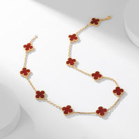 [Aethel]CLOVER 10 MOTIFS CARNELIAN NECKLACE