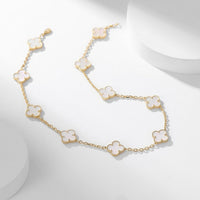 [Aethel]CLOVER 10 MOTIFS WHITE MOTHER OF PEARL NECKLACE