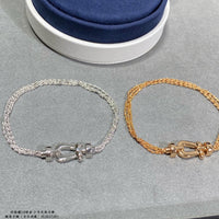 [Aethel]FORCE SMALL HORSESHOE  DIAMOND CHAIN ROPE BRACELET