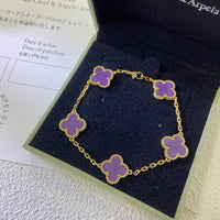 [Aethel]CLOVER  5 MOTIFS  PURPLE VIOLET BRACELET