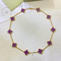 [Aethel]CLOVER 10 MOTIFS  PURPLE VIOLET  NECKLACE