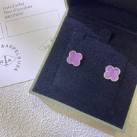 [Aethel]CLOVER MINI 9.5MM  PURPLE VIOLET EARRINGS
