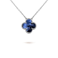 [Aethel]CLOVER 15MM PIETERSITE NECKLACE SILVER