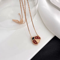 [Aethel]LUCKY  CARNELIANS LADYBUG NECKLACE