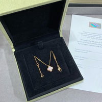 [Aethel]CLOVER 9.5MM PINK MOTHER OF PEARL SINGLE FLOWER NECKLACE