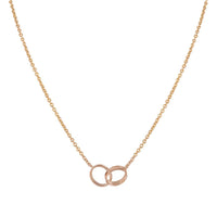 [Aethel]LOVE NECKLACE DOUBLE RING PINK GOLD