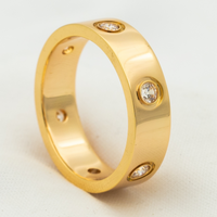 [Aethel]LOVE RING 5.5MM 6 DIAMONDS PINK GOLD