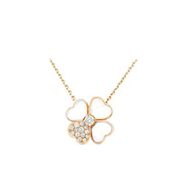 [Aethel]CLOVER MOP DIAMOND ROSE GOLD NECKLACE