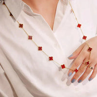 [Aethel]CLOVER 20 MOTIFS CARNELIAN NECKLACE