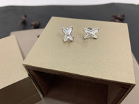 [Aethel]JEUX DE WHITE MOP SILVER DIAMOND EARRINGS