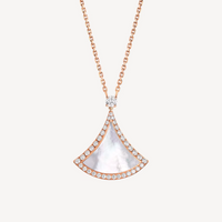 [Aethel]DREAM MOP DIAMOND PAVED PINK GOLD NECKLACE