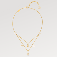 [Aethel]FLOWERGRAM GOLD MOP DOUBLE ROW NECKLACE
