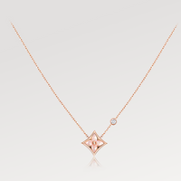 [Aethel]STAR PINK MOP 1 DIAMOND PINK GOLD NECKLACE