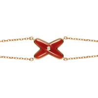 [Aethel]JEUX BRACELET CARNELIAN PINK GOLD 1 DIAMOND