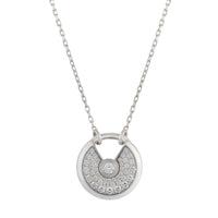 [Aethel]AMULETTE SILVER FULL DIAMOND NECKLACE