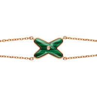 [Aethel]JEUX BRACELET MALACHITE PINK GOLD 1 DIAMOND