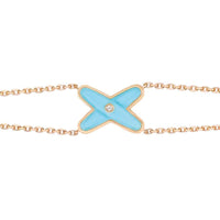 [Aethel]JEUX BRACELET TURQUOISE PINK GOLD 1 DIAMOND