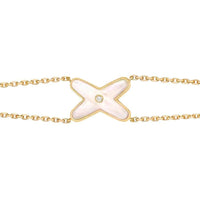[Aethel]JEUX BRACELET WHITE MOP GOLD 1 DIAMOND