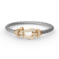 [Aethel]FORCE LARGE HORSESHOE FULL DIAMOND BRACELET GOLD