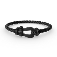 [Aethel]FORCE LARGE SERIES HORSESHOE BLACK SAMURAI BRACELET