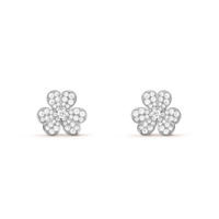 [Aethel]FRIVOLE SILVER FLOWER DIAMOND EARRINGS
