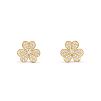 [Aethel]FRIVOLE GOLD FLOWER DIAMOND EARRINGS