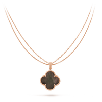 [Aethel]CLOVER 25MM GOLD DARK MOP BIG CLOVER NECKLACE