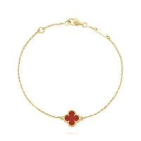 [Aethel]CLOVER  CARNELIAN SINGLE FLOWER BRACELET