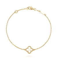 [Aethel]CLOVER WHITE MOP SINGLE FLOWER BRACELET