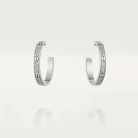 [Aethel]LOVE DIAMOND SILVER HOOP EARRINGS
