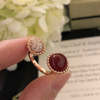 [Aethel]PERLEE COULEURS DIAMOND ROSE GOLD BETWEEN THE FINGER RING