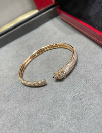 [Aethel]PANTHERE FULL DIAMOND OPEN BRACELET