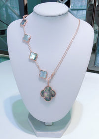[Aethel]COMBINED BRACELET 5 MOTIFS AND NECKLACE DARK MOP ROSE GOLD
