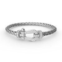 [Aethel]FORCE LARGE HORSESHOE FULL DIAMOND BRACELET SILVER