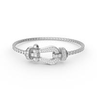 [Aethel]FORCE  LARGE HORSESHOE FULL DIAMOND TENNIS BRACELET